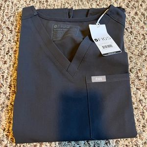 Figs Catarina One-Pocket Scrub Top, Charcoal